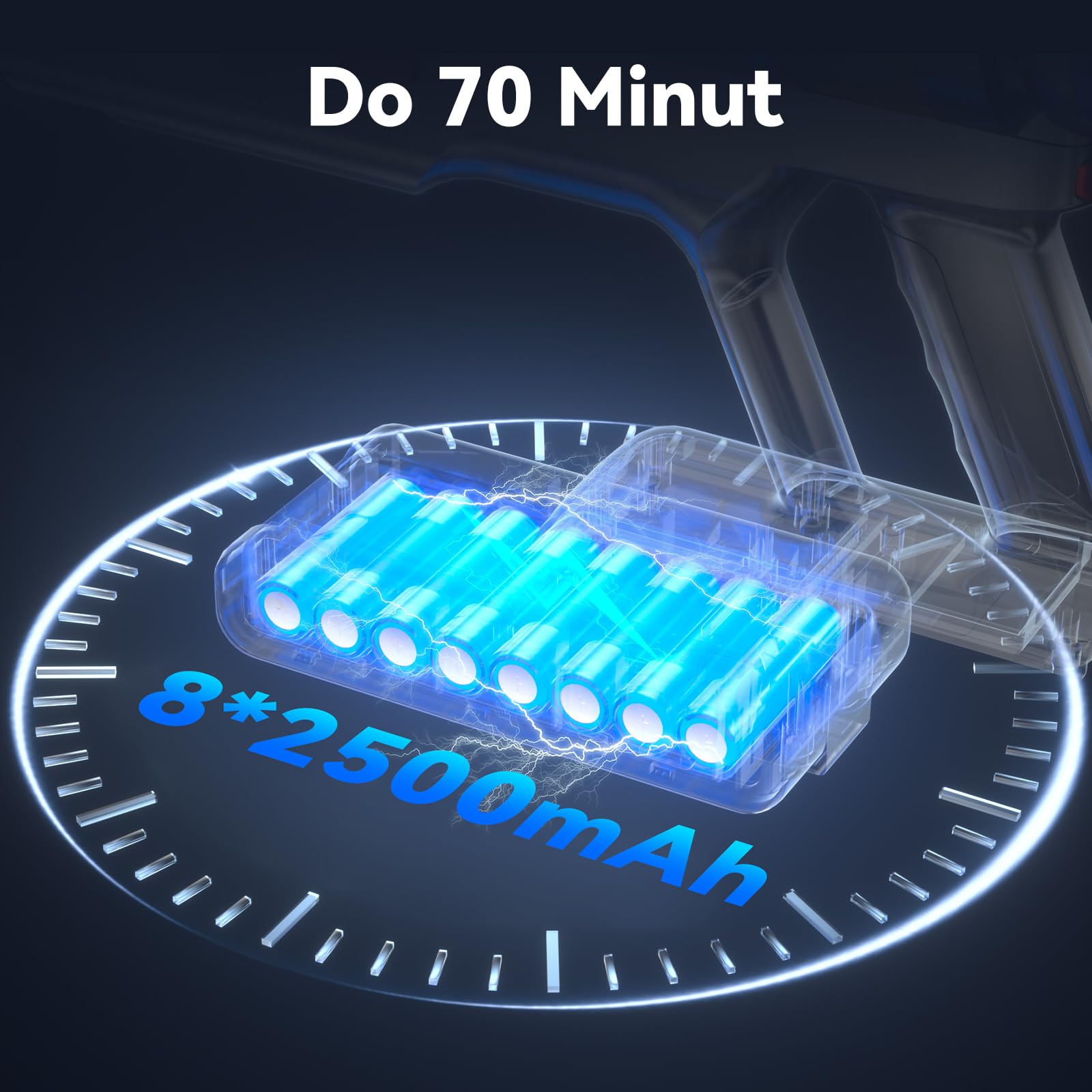 X8 Bezprzewodowy Odkurzacz 48Kpa/580W/70 Min, 2026 Mocna Pionowa Miotła Odkurzacz 1,6L/LED Ekran Dotykowy, Szczotka Przeciwko Splątaniu, Vacuum Cleaner do Podłóg/Dywanów/Włosów Zwierząt