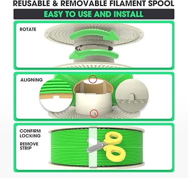 مجموعة eSUN Matte PLA Refilament 1.75mm and Upgarded eSpool+، بديل بكرة الخيوط القابلة لإعادة الاستخدام والإزالة مع عبوة إعادة تعبئة طابعة ثلاثية الأبعاد Matte PLA،أسود غامق