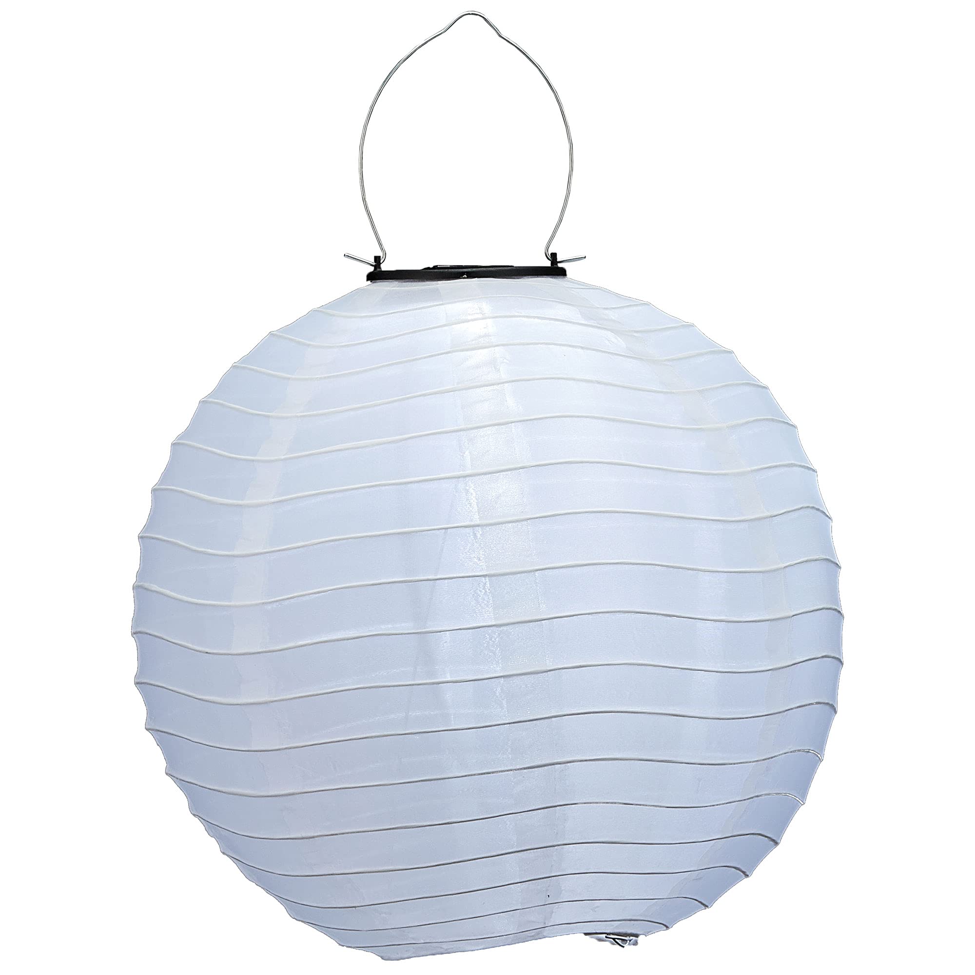 12er Set Solar-Lampions LED Weiß – Solarbetriebene Gartenlaternen Aus Organza, Ø 30 Cm, Für Balkon & Terrasse