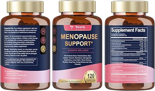 Miniatura 9 de Totaria 2 paquetes, suplementos completos de menopausia para mujeres, equilibrio hormonal 40 en 1 para aliviar el sudor nocturno, sofocos