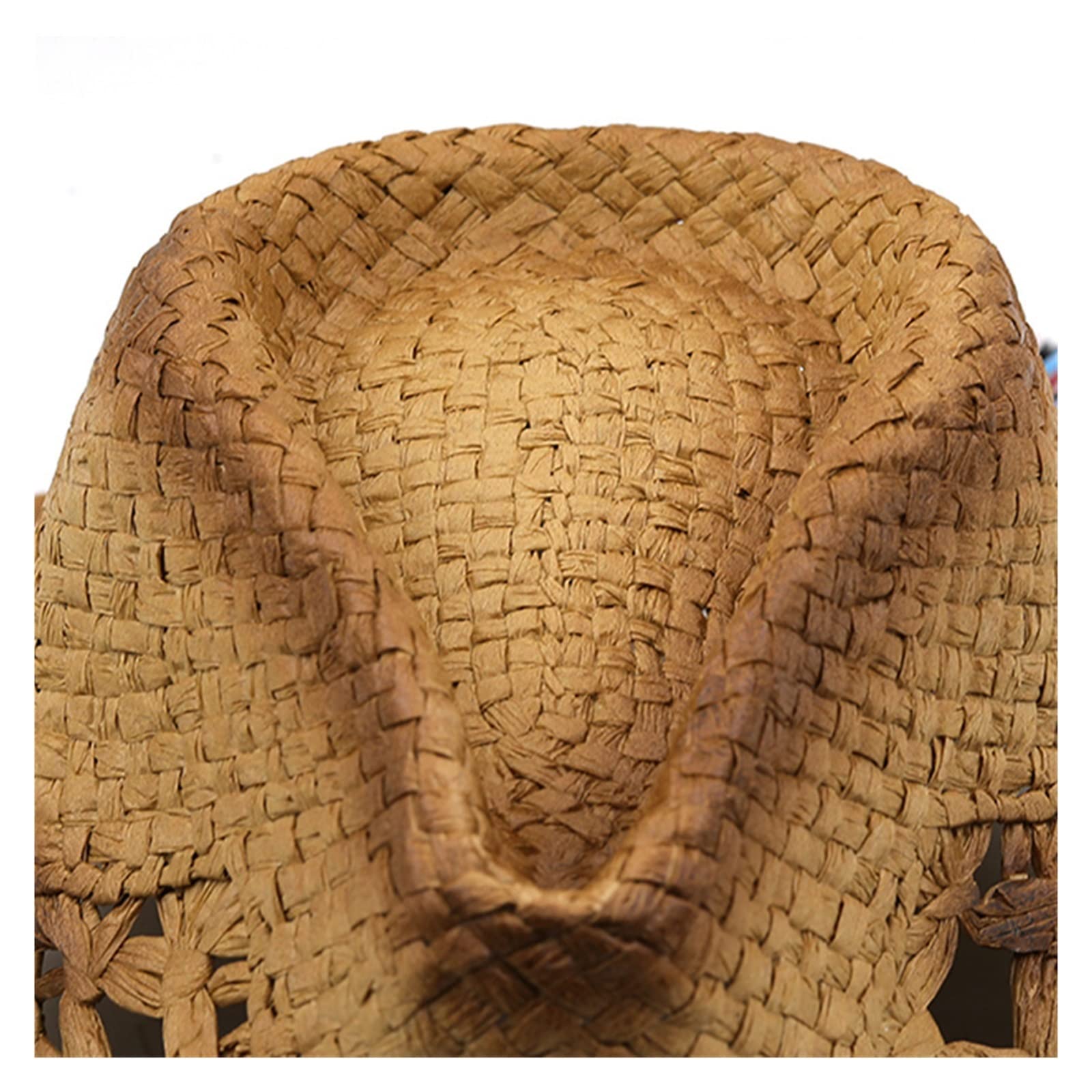 Schlichter handgemachter natürlicher Sonnenhut for Männer und Frauen, Sommerhüte, personalisierter Western-Mädchen-Cowboy-Strohhut, Strandhut