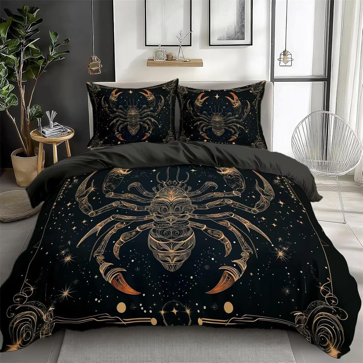 Housse de couette 90x190 enfant scorpion noir pour transformer la chambre de votre fils