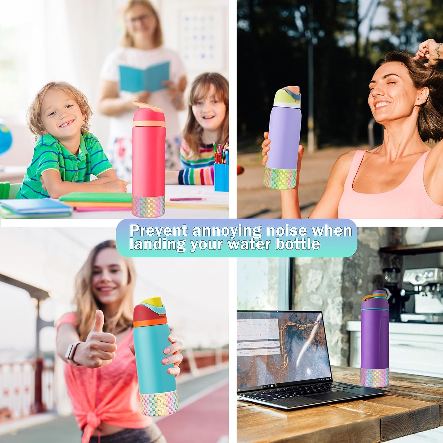 HEYSKAY 2PCS Silicone Boot for Owala Flask Water Bottle Anti-Slip Protective Sleeve for Owala Twist,FreeSip and Flip Stainless Steel Water Bottle BPA-Free Boot Bottom Base - Image 7