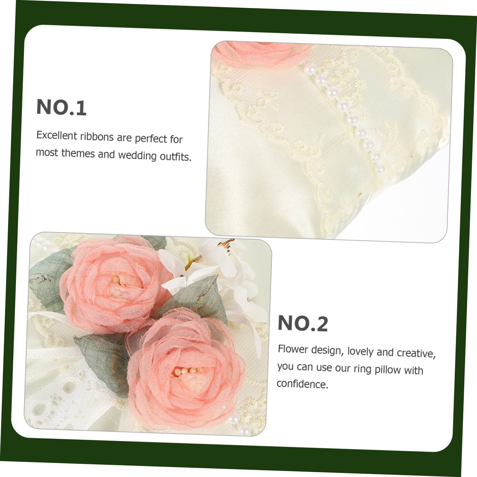 Gadpiparty 5pezzi Cuscino Portafedi Bianco Fiori Artificiali Accessorio Per Matrimonio Portariso Per Cerimonie Nuziali e Decorazioni Speciali