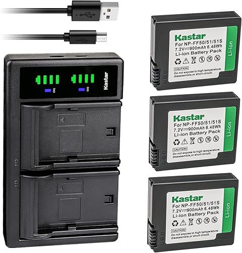 Miniatura 8 de Kastar Paquete de 1 batería NP-FF50 y cargador USB LTD2 compatible con Sony DCR-PC106, DCR-PC106E, DCR-PC107, DCR-PC107E, DCR-IP1, DCR-IP1E,