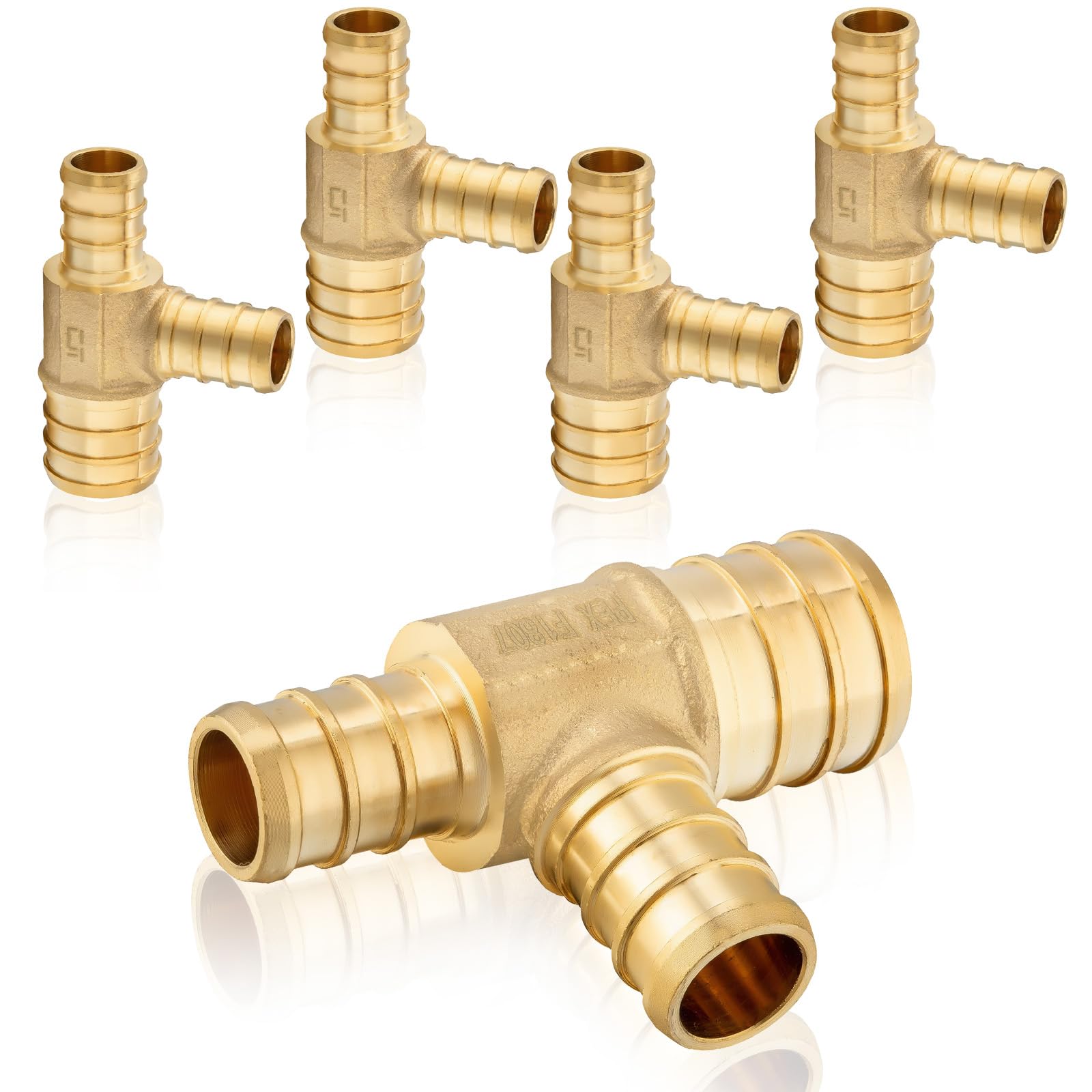 Raccord en laiton HeSun PEX1807088 pour tube ASTM F1807, la robustesse d'un lot de 5