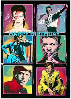 David Bowie Birthday Card, Bowie Fan Club, Music Icons Birthday Card, Musician Birthday Card, A5