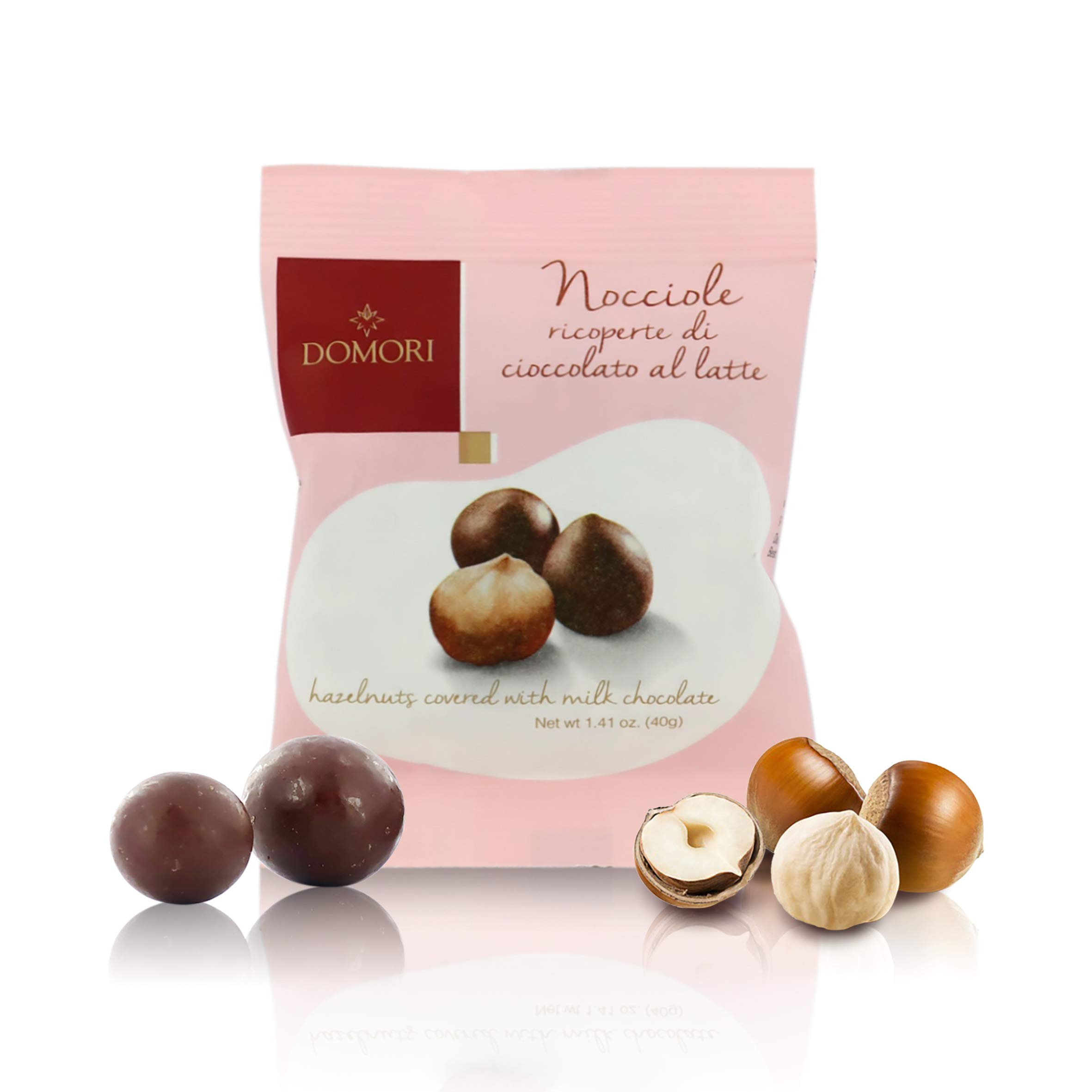 18 Pacchetti di Dragées alla Nocciola, Nocciole Piemonte IGP Ricoperte di Cioccolato al Latte, 40 Grammi (720g)