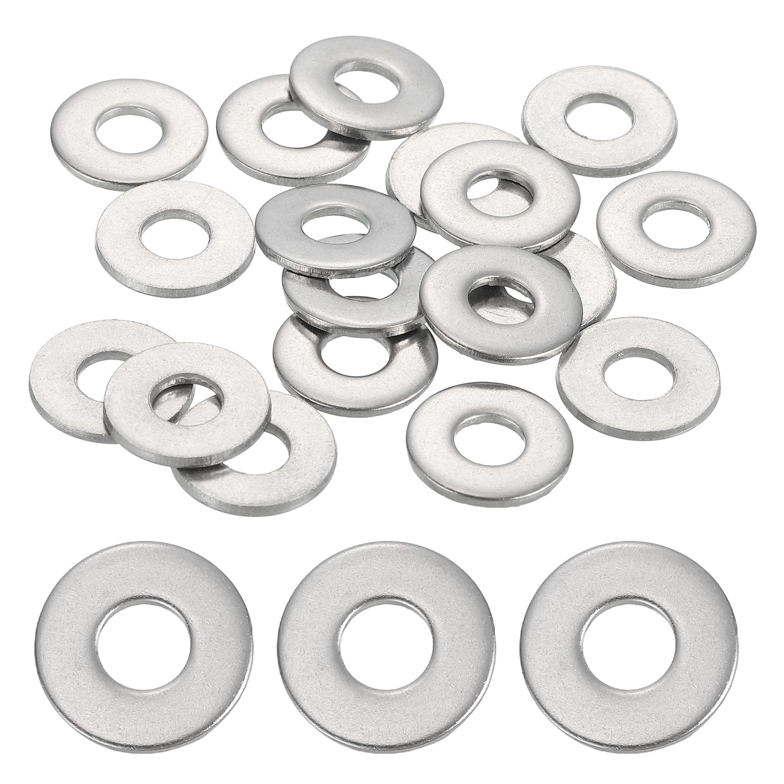 sourcing map 20 Pcs M6 304 Stainless Steel Flat Washers Round Flat Spacers for Screws, Bolts, Plumbing, Automotive, DIY, Electrical Device 6.5mm ID 16mm OD 1.5mm Thick