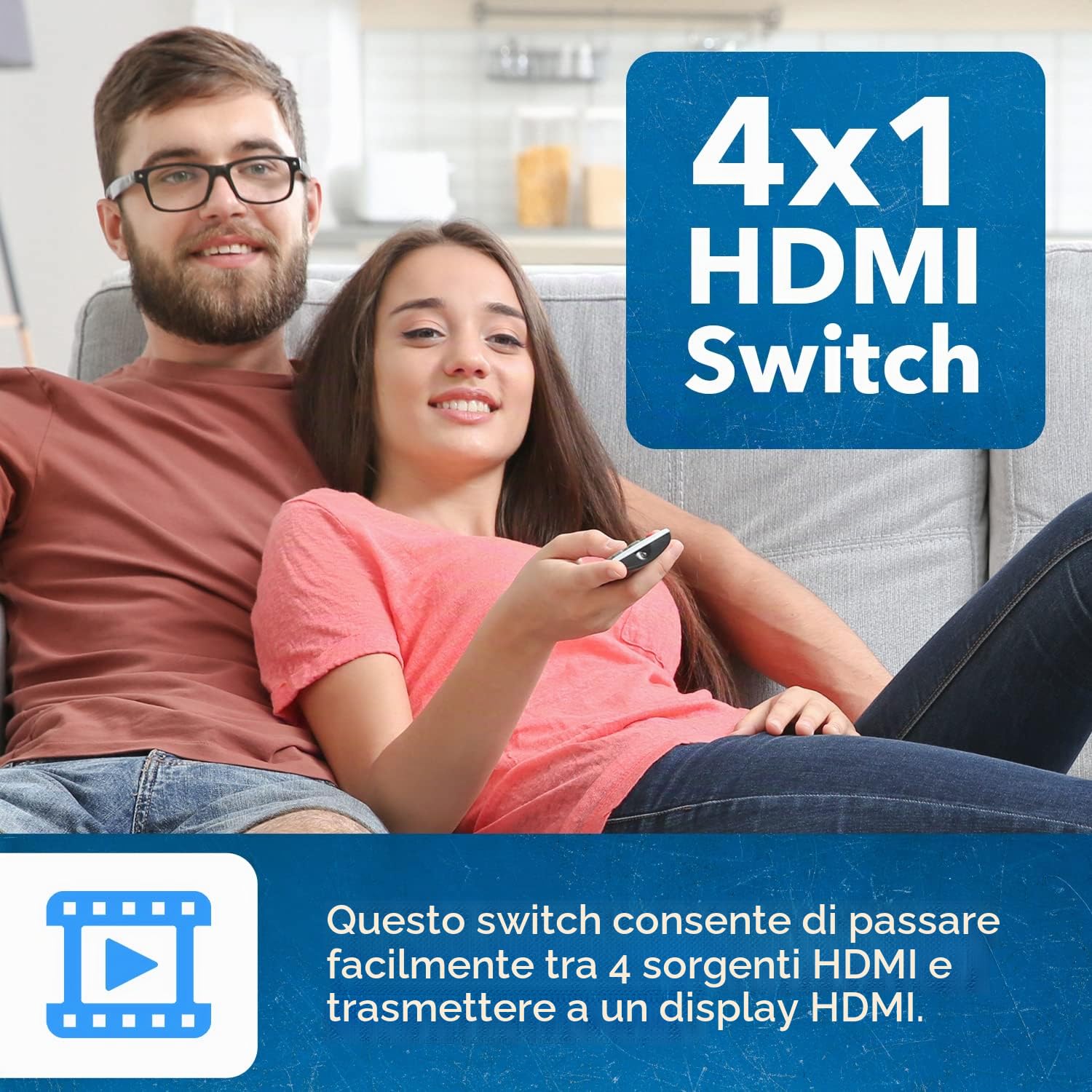 OREI 8K 4x1 HDMI 2.1 Switch 4K @ 120hz Switcher 4 in 1 Out, supporto HDR, HDR10, Dolby Vision, HLG 48Gbps per Xbox Series X PS5 Roku Fire TV Monitor Proiettore Dolby