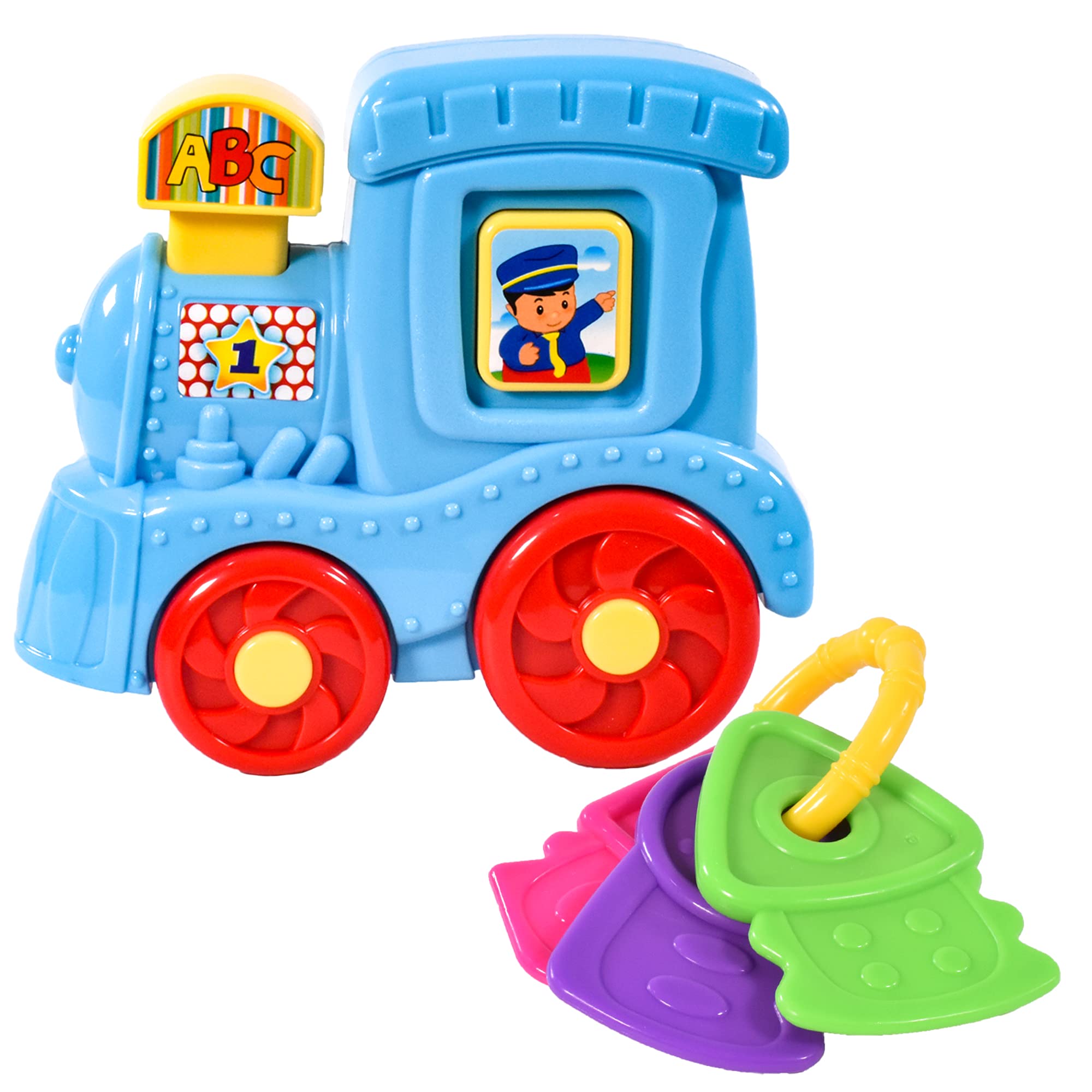 KandyToysToy Train and Teething Keys Play Set | Toddler Toys | Teething Toys | Ages 6 Months +