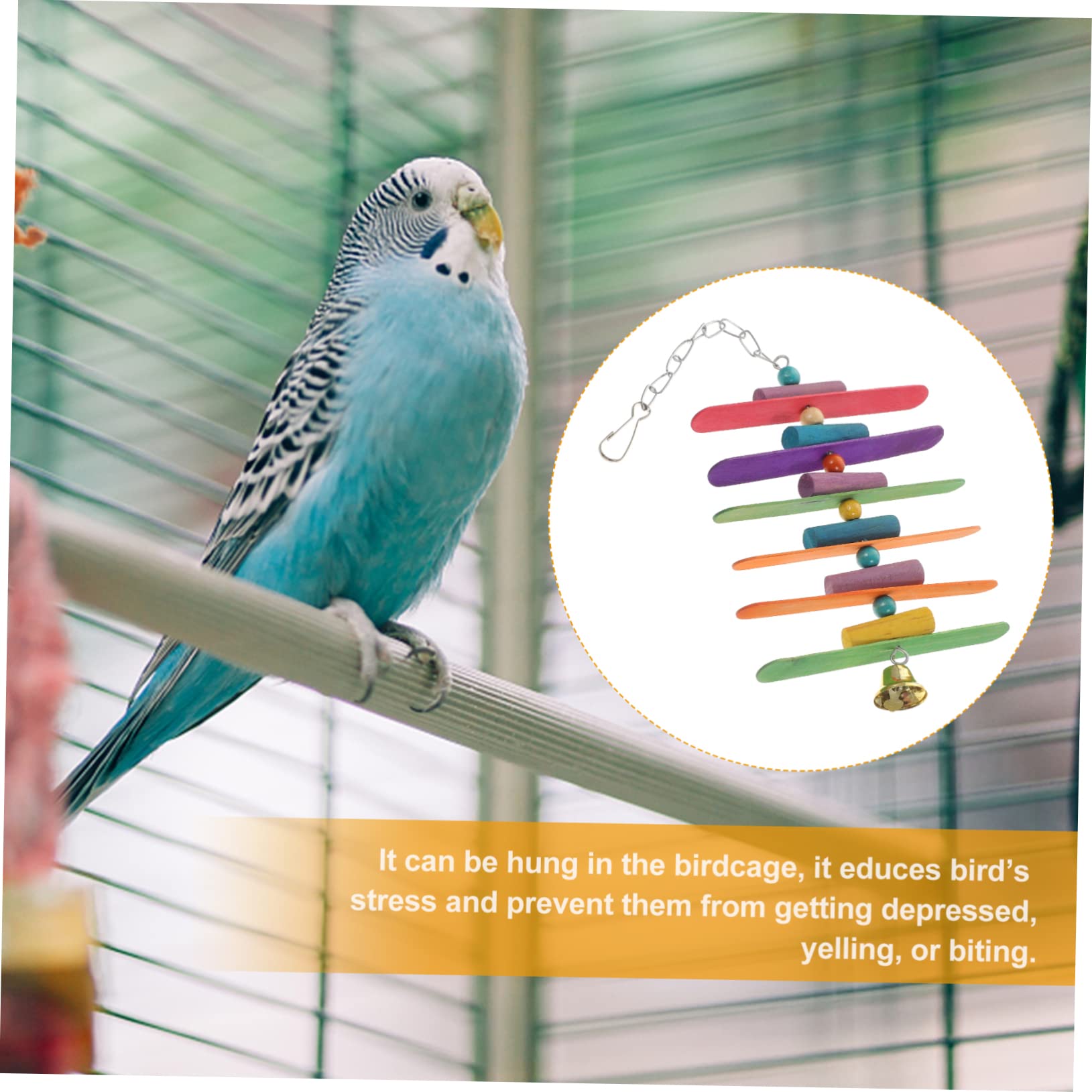 POPETPOP 4 Piezas Jaula Giratoria De Juguete Juguetes De Aves para Loros Juguetes para Trepar Pájaros Juguetes para Masticar Loros De Madera Desfibradora