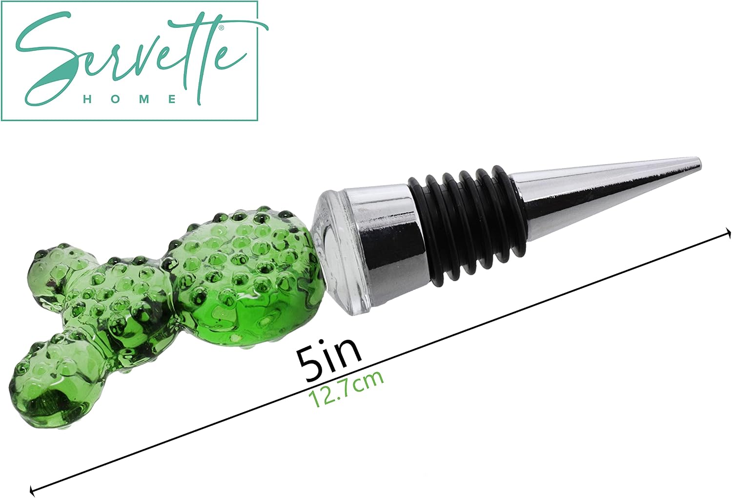 Cactus Glass Wine Bottle Stopper - Set of 3 (Prickly Pear Cactus)