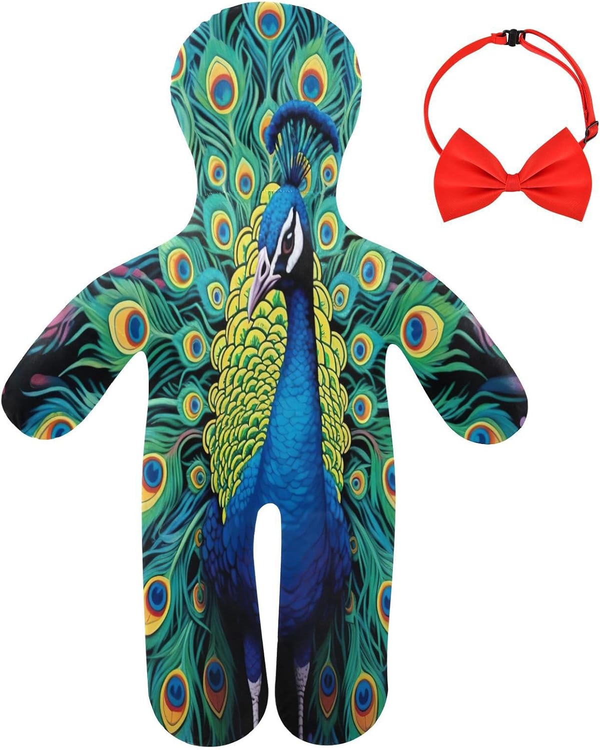 Peacock Painting Human-Shaped Pillow Soft Body Pillows Washable Velvet Pillows for Anxiety Relief Sleeping Cuddling & Support