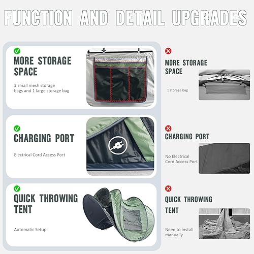 Miniatura 4 de Tiendas de campaña para camping, 234 personas, fácil de desplegar para acampar, impermeable, resistente al viento, configuración automática, tienda