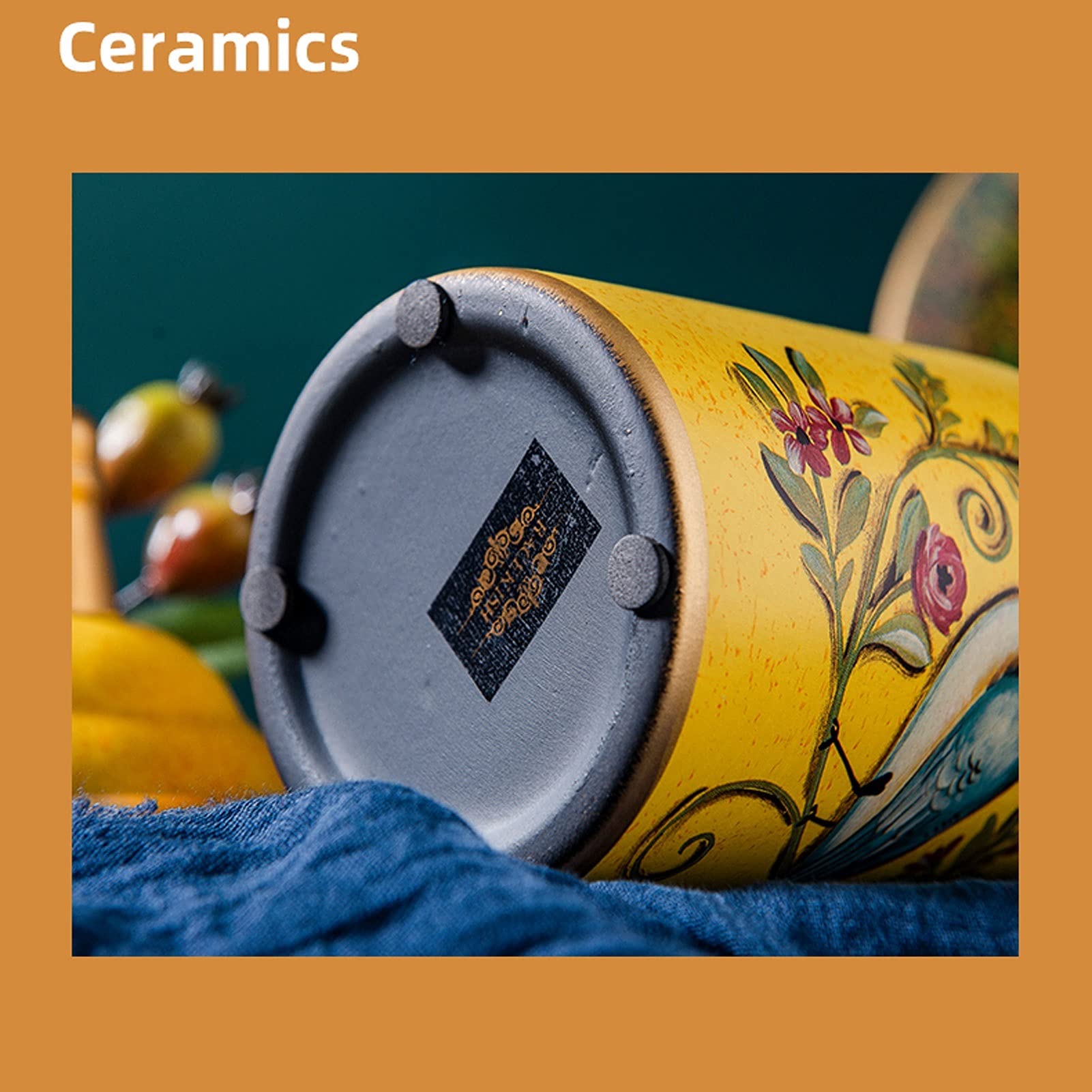 Botes para Alimentos Frascos de cerámica de Aves con Tapa Joyas de Almacenamiento Jar Dulces Tanque Mesa de café Desktop Snacks Organizer Tanques Decoración del hogar Moderno Botes Herméticos