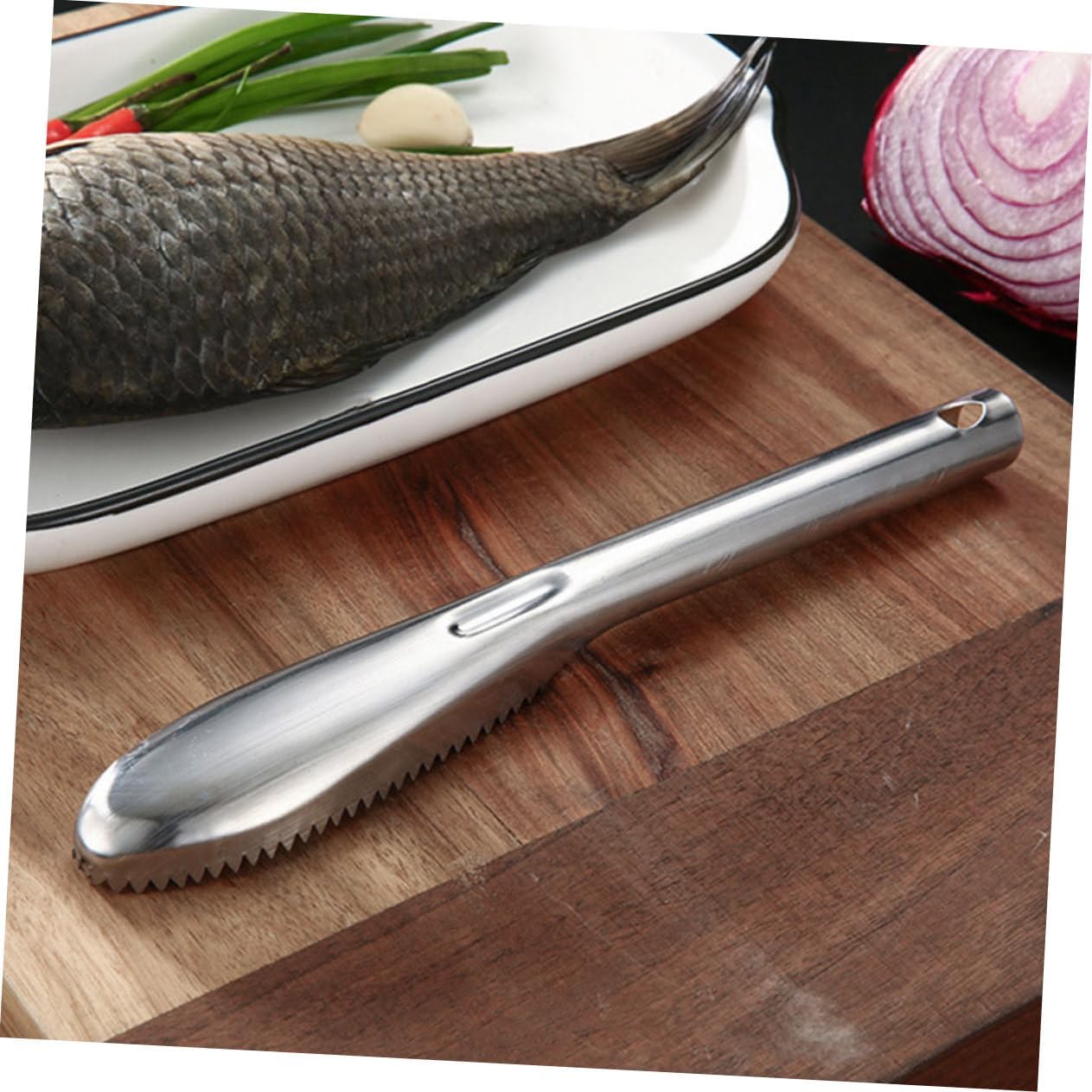HANABASS 10pcs Stainless Steel Fish Scaler Tool Manual for Easy Cleaning Kitchen for Home Cooks and Chefs