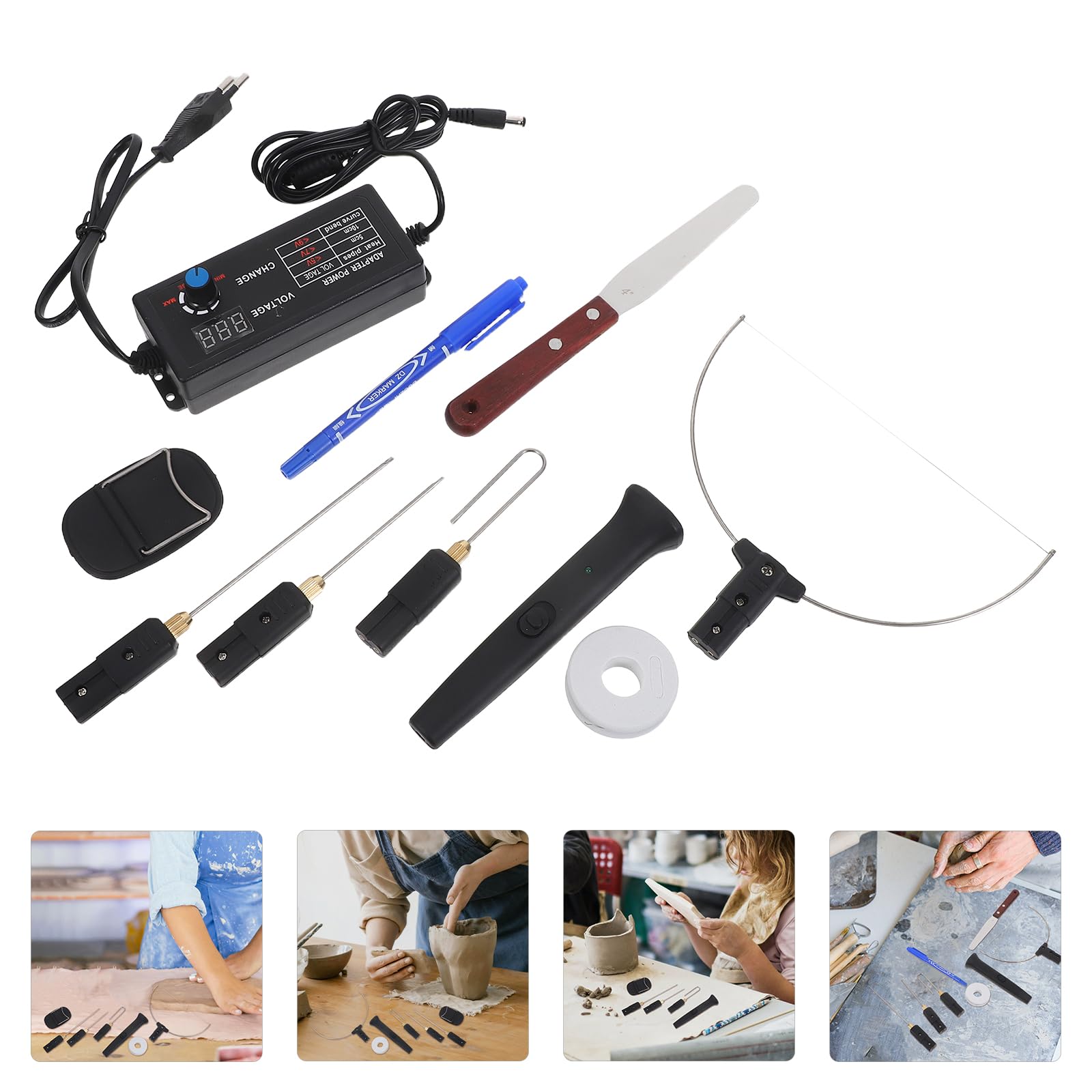 SOIMISS Cortador de Espuma Eléctrico de Mano 10 Piezas 0-27w Regulable Alambre Caliente para Bricolaje y Manualidades, Herramienta Térmica Precisa para Corte de Poliestireno Ac220
