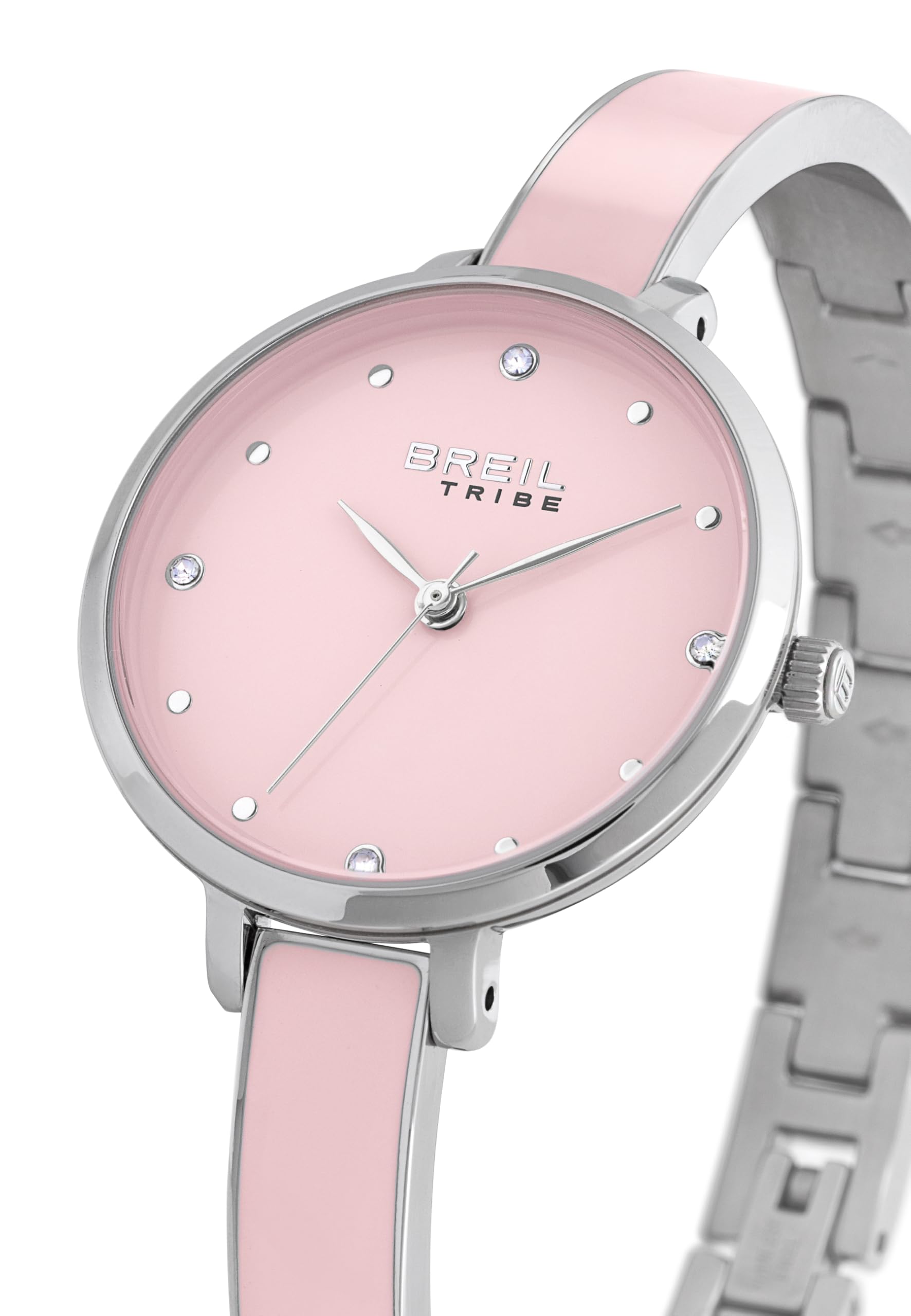 Breil, Collezione Sorbet Time, Orologio Donna, Movimento Digitale al Quarzo, Cassa in Acciaio 30 mm, Quadrante con Cristalli, Bracciale Semirigido Smaltato, Chiusura Gioielleria, Idea Regalo Donna