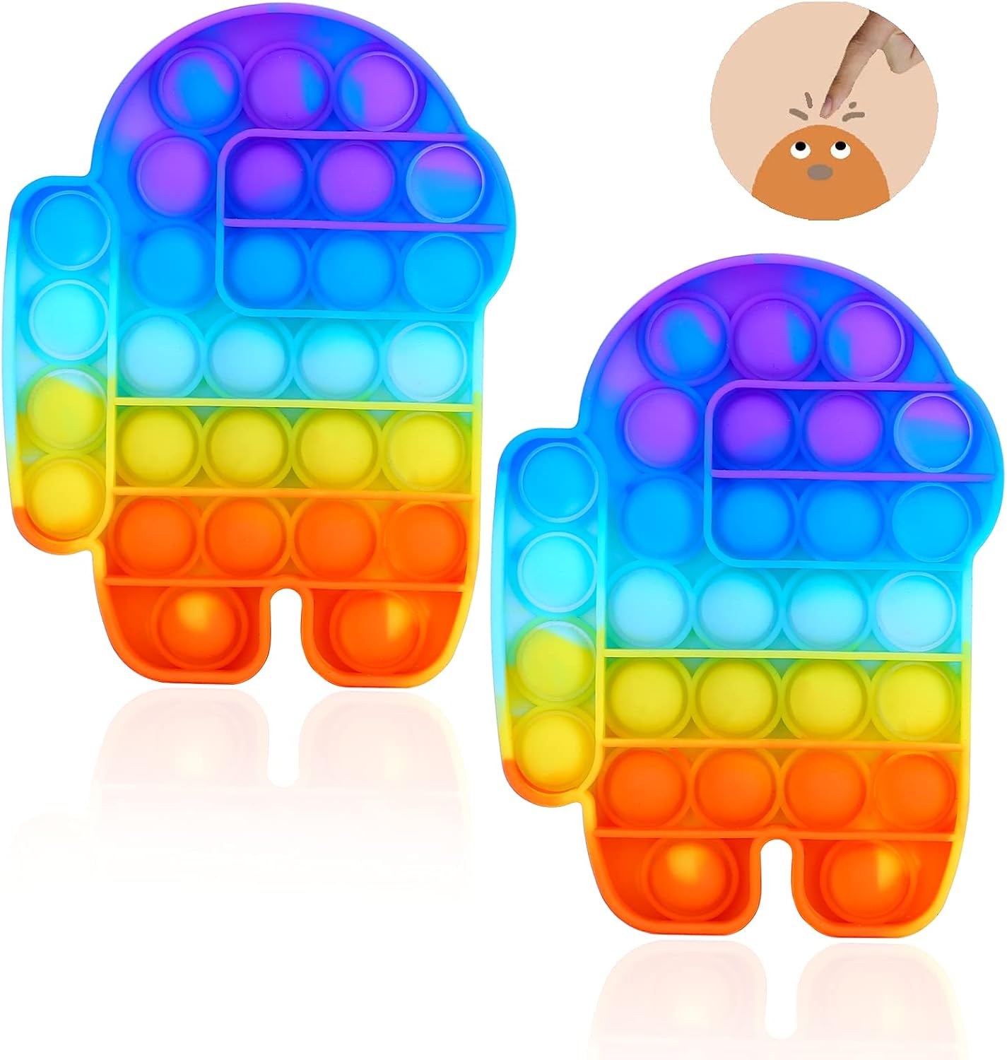 BRIGHT MOON 2PCS Push Bubble Pop Sensory Fidget Toys Bubble Sensory Fidget Toy Pack Pop Bubble Fidget Sensory Toy for Kids