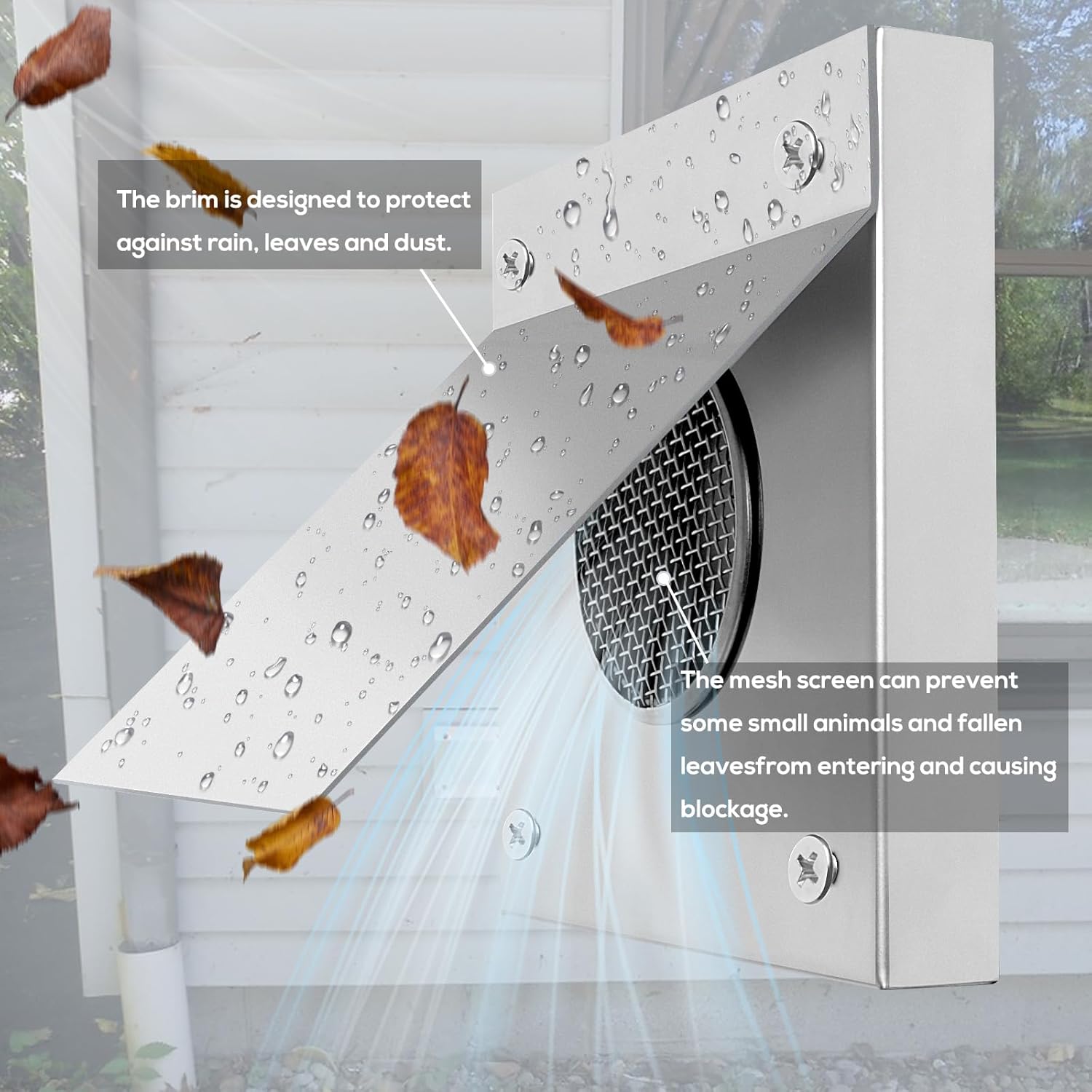 Pellet Stove Fresh Air Intake Kit, 2" x 60" Outside Cold Air Kit for Pellet Stove Pipe, Aluminum Flex Vent Pipe for Corn with Wall Plate Screen & Screw Hose Clamps