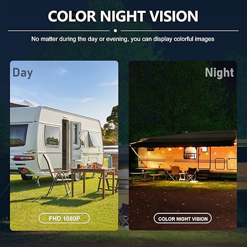 Miniatura 5 de Vekooto Cámara de respaldo para camión, caravana, autobús, remolque con monitor de pantalla táctil de 10.1 pulgadas, 4 cámaras de respaldo AHD