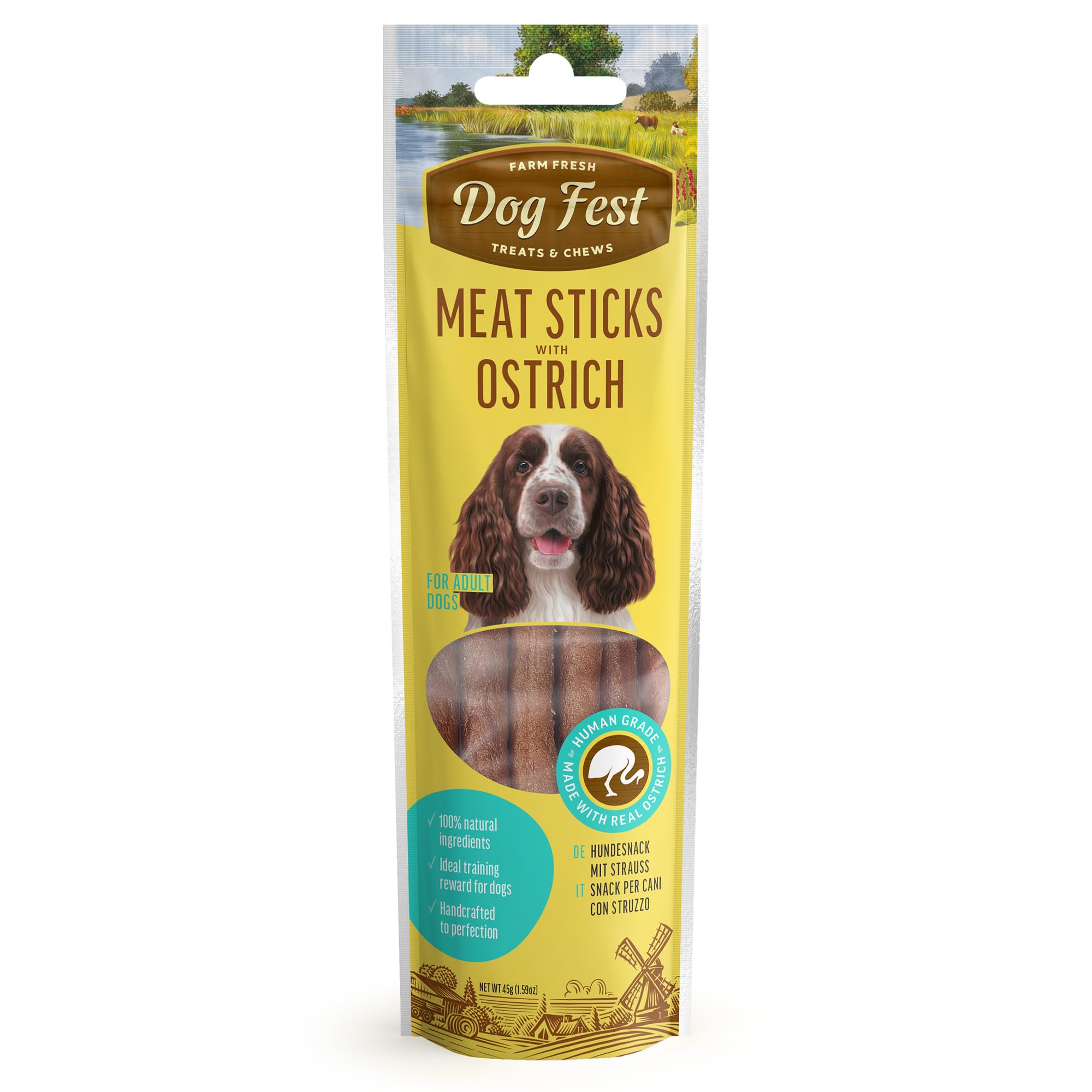 Dog Fest Premium Ostrich Meat Sticks, High Meat Content Natural Dog Treats for Adult Dogs - Image 2