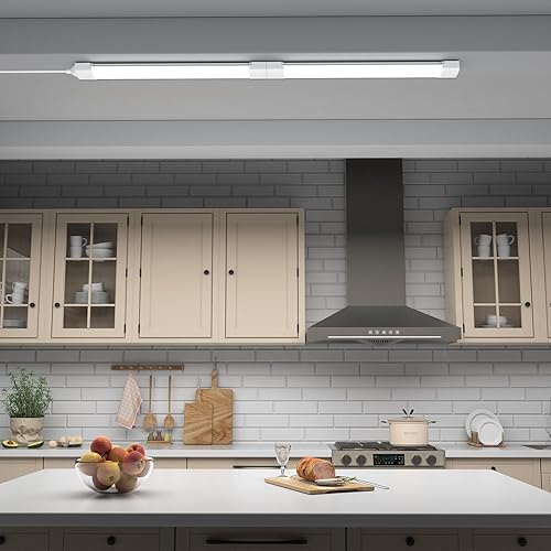 Miniatura 7 de Lámpara LED para tienda, 2 pies conectable de 18 W, luz de armario de 5000 K para banco de trabajo, cocina, sótano, luz superior con cable