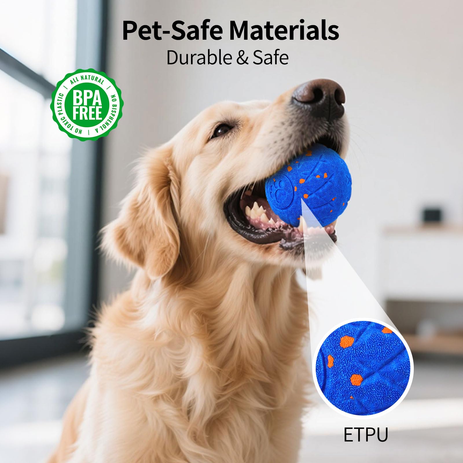 SCHITEC Juguetes interactivos para perros, bola vibradora inteligente para perros medianos y grandes de alta energía, juguetes motorizados para persecución de mascotas (azul)