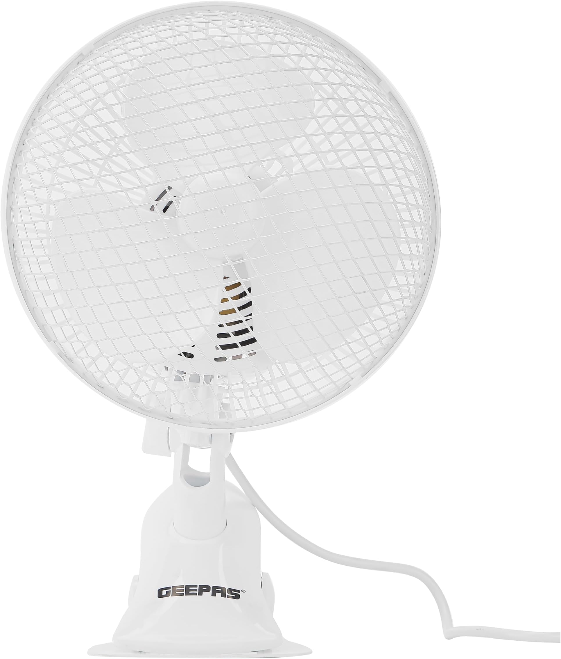 Geepas-2-in-1 Desk Fan, Clip Fan with Oscillation, GF9626N | Safety Grill | Plastic Clip Fan with 3 Blades | 30W Powerful Motor | Ideal for Home, Office, Etc