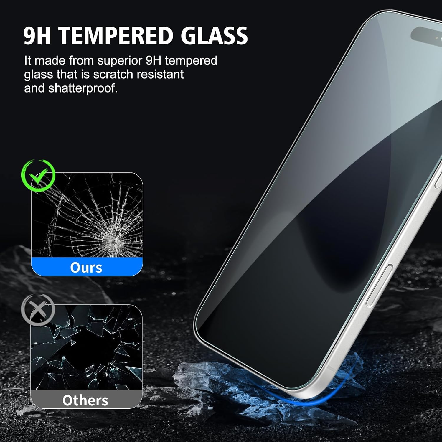 OpenTech® Privacy Military-Grade Tempered Glass Screen Protector for iPhone 17 Pro Max with Edge to Edge Coverage - Anti Spy, Case Friendly and Bubble free installation kit (6.9 Inches) — Amazon image 5