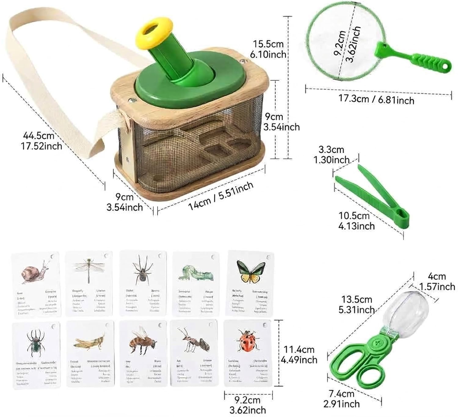 Nature Discovery Set for Observation Box Handy Scooper Catcher Butterfly Net Science Nature Learning Toy