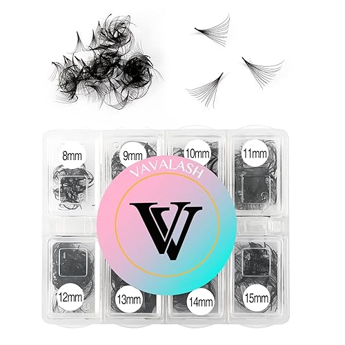 VAVALASH Extensiones de pestañas prefabricadas con 600 abanicos 5D-24D, abanicos de pestañas prefabricadas con base fina, extensiones de pestañas