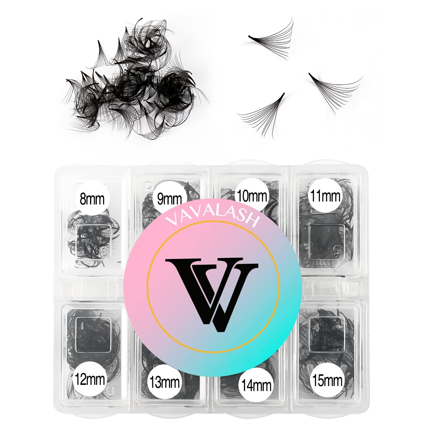 VAVALASH 600 Fans Premade Fans Eyelash Extensions 5D-24D Premade Lash Fans Promade Loose Fans Thin Base Premade Volume Lash Extension(12D-0.07-C-8-