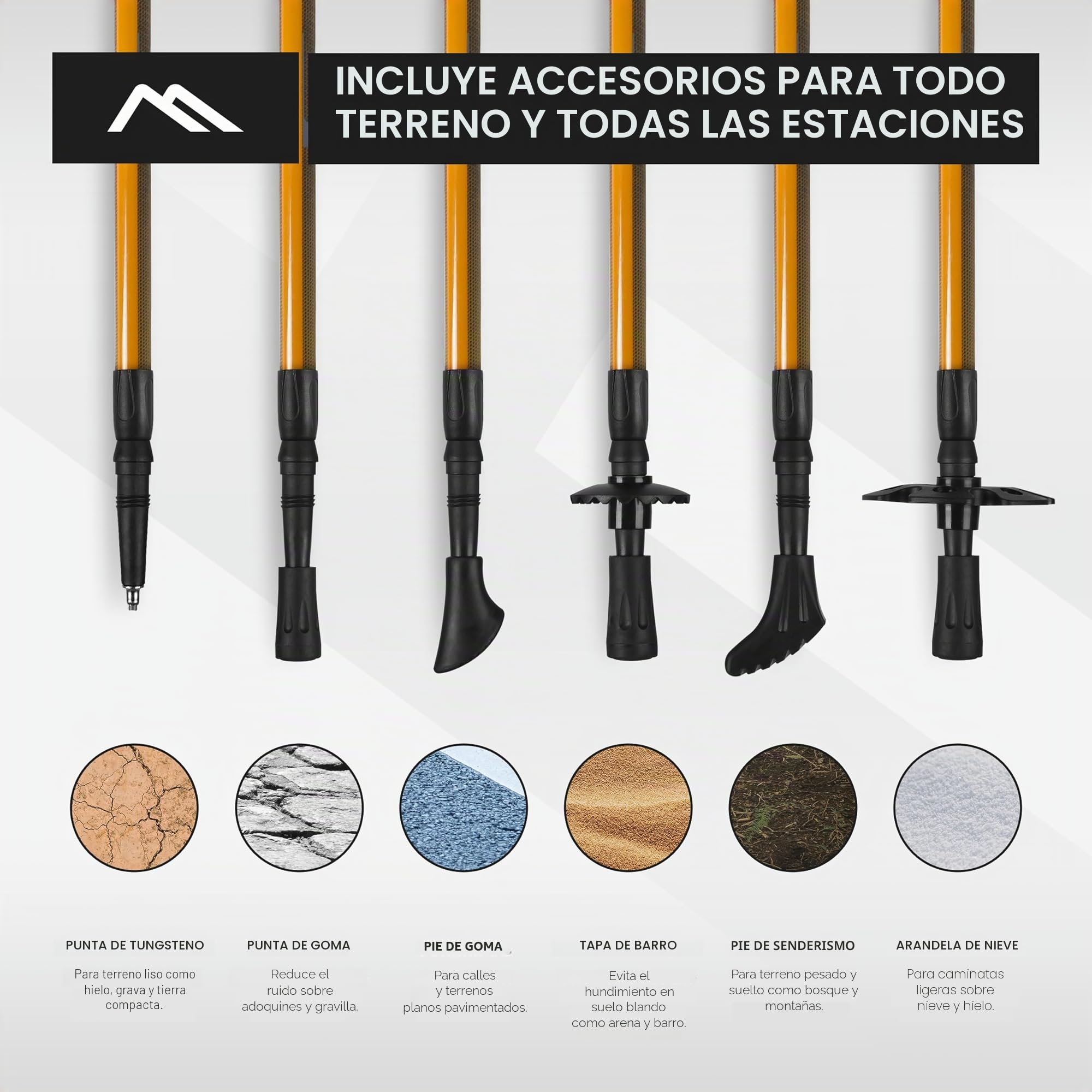 Bastones Marcha nórdica de Carbono - Ultra Ligeros - seleccionables con Bolsa