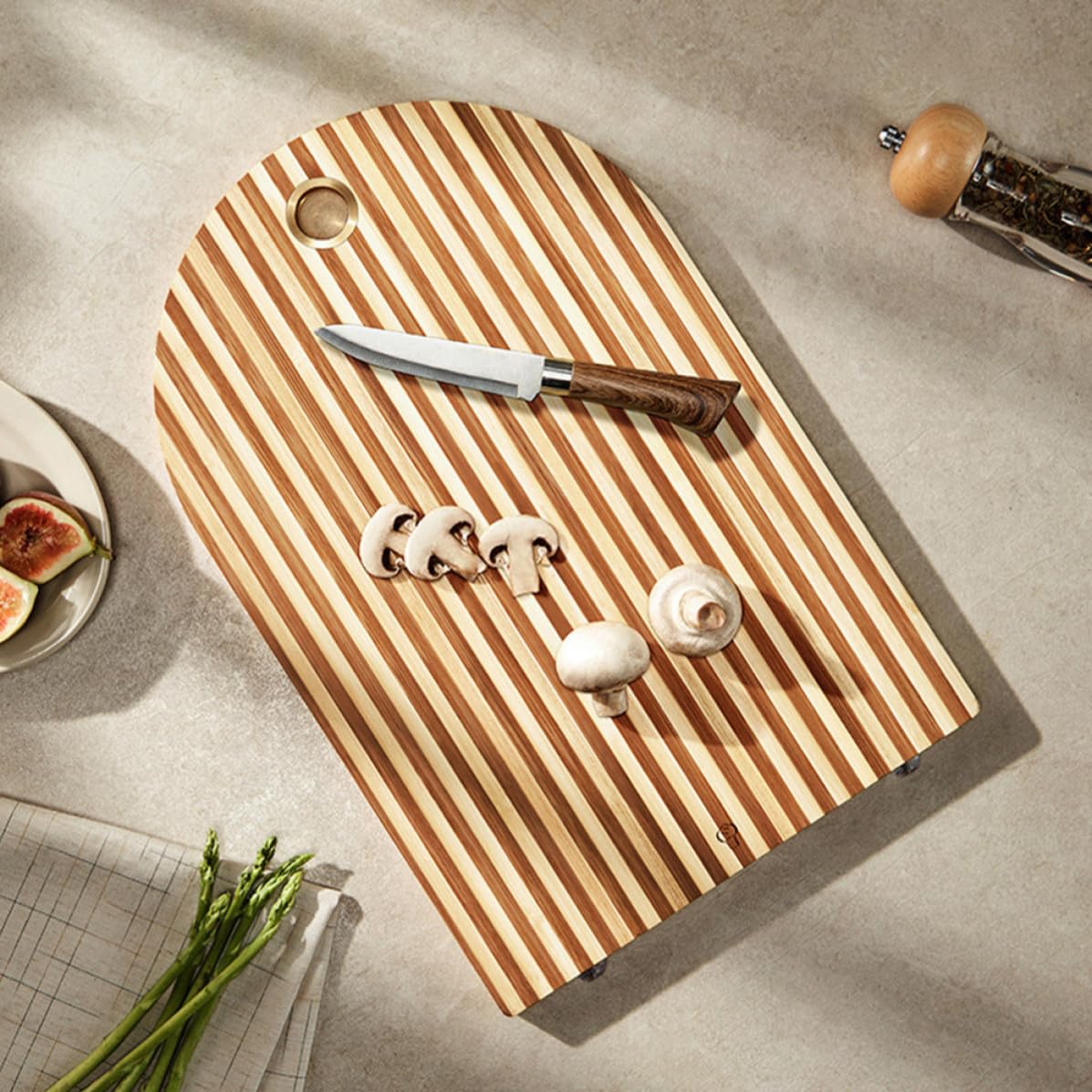 IMIKEYA Tagliere da Cucina per Preparazione di Verdure in Legno Multifunzionale Superficie Piatta Antiscivolo e Uso Domestico in Cucina