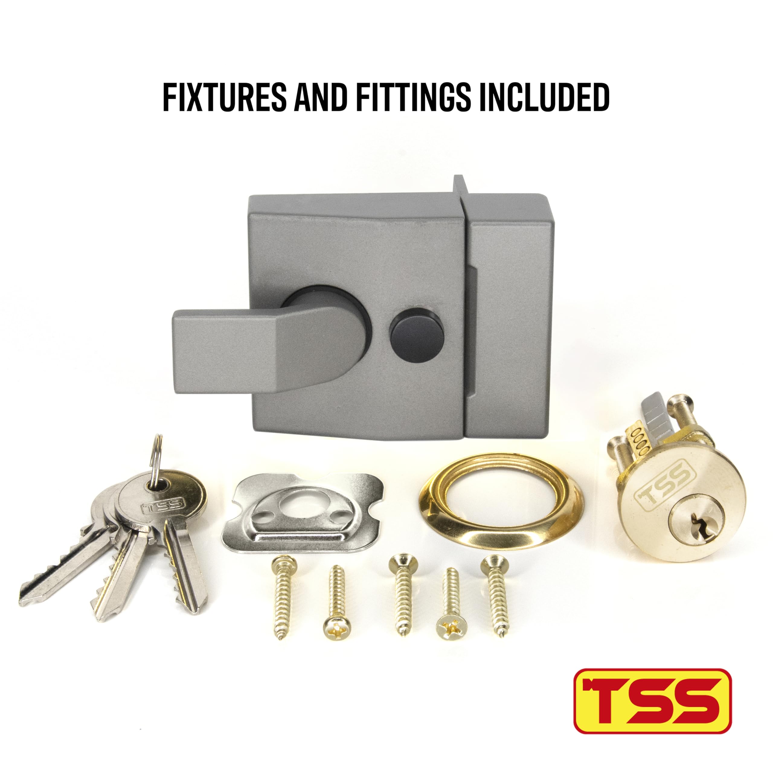 TSS Modern Deadlocking Nightlatch, 40mm Backset - Image 2