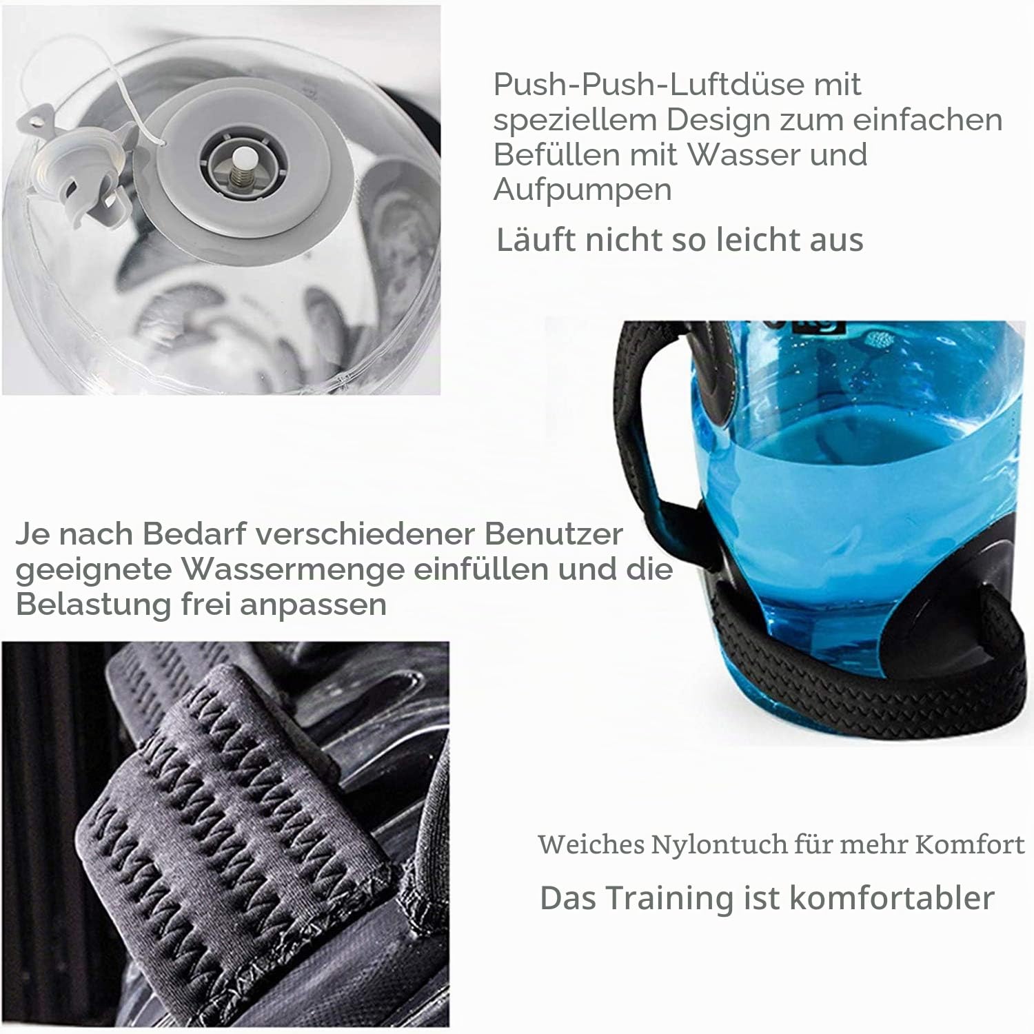 Power Bag ​Fitness Wassersack Gewichtstaschen Training ​Tragbarer Abnehmbar Wasser Einspritzung Sandsack Alternative Aqua Bag ​für Kraft Koordinations Krafttraining