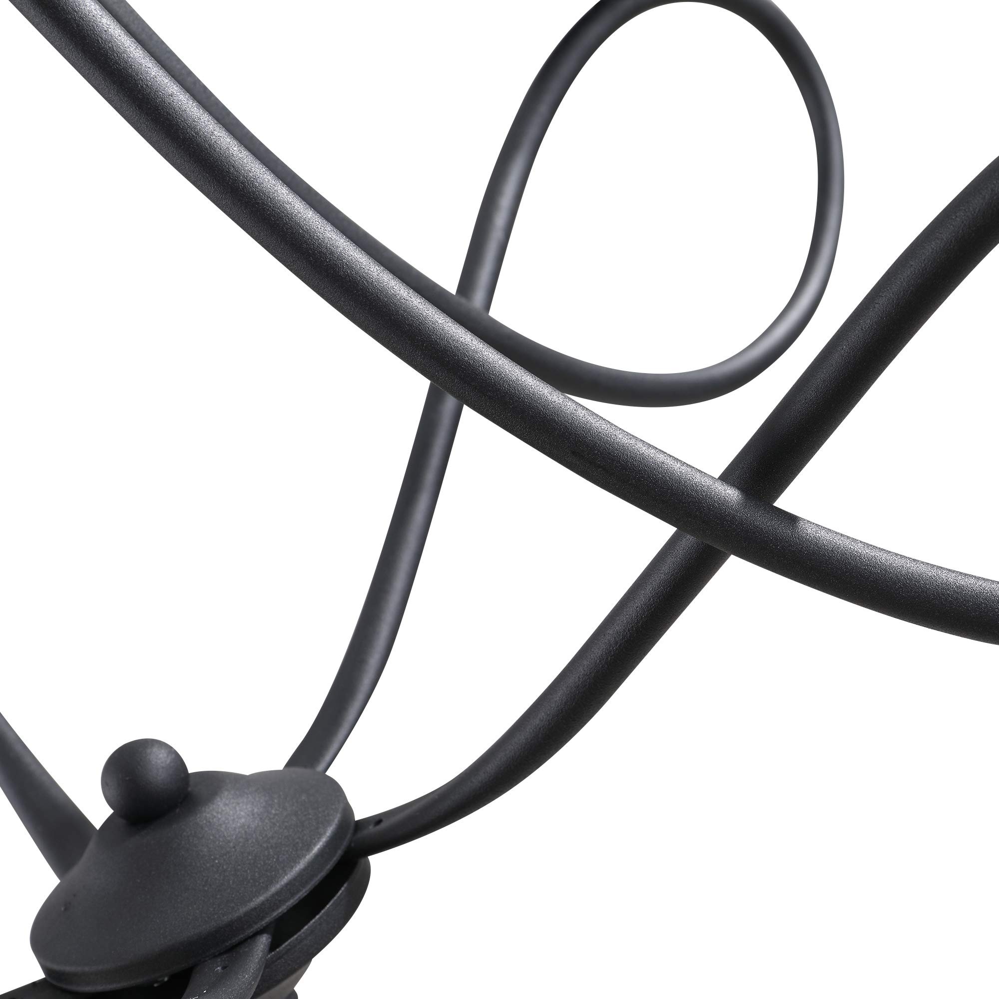 HOMCOM Lampadario a Soffitto Stile Rustico, Acciaio Intrecciato Nero con 5 Candelieri Regolabili e Pieghevoli Ф58 x 45cm
