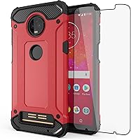 Vista 10 de Asuwish Funda compatible con Motorola Moto Z3 / Z3 Play y protector de pantalla de vidrio templado, accesorios de doble capa híbrida de silicona