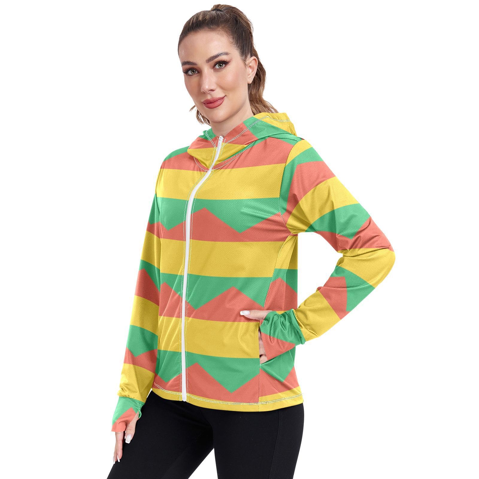 Bolivia Flag Women's UPF 50+ Sun Protection Hoodie Jacket Lightweight Long Sleeve Sun Shirt with Pocket Multicoloured
