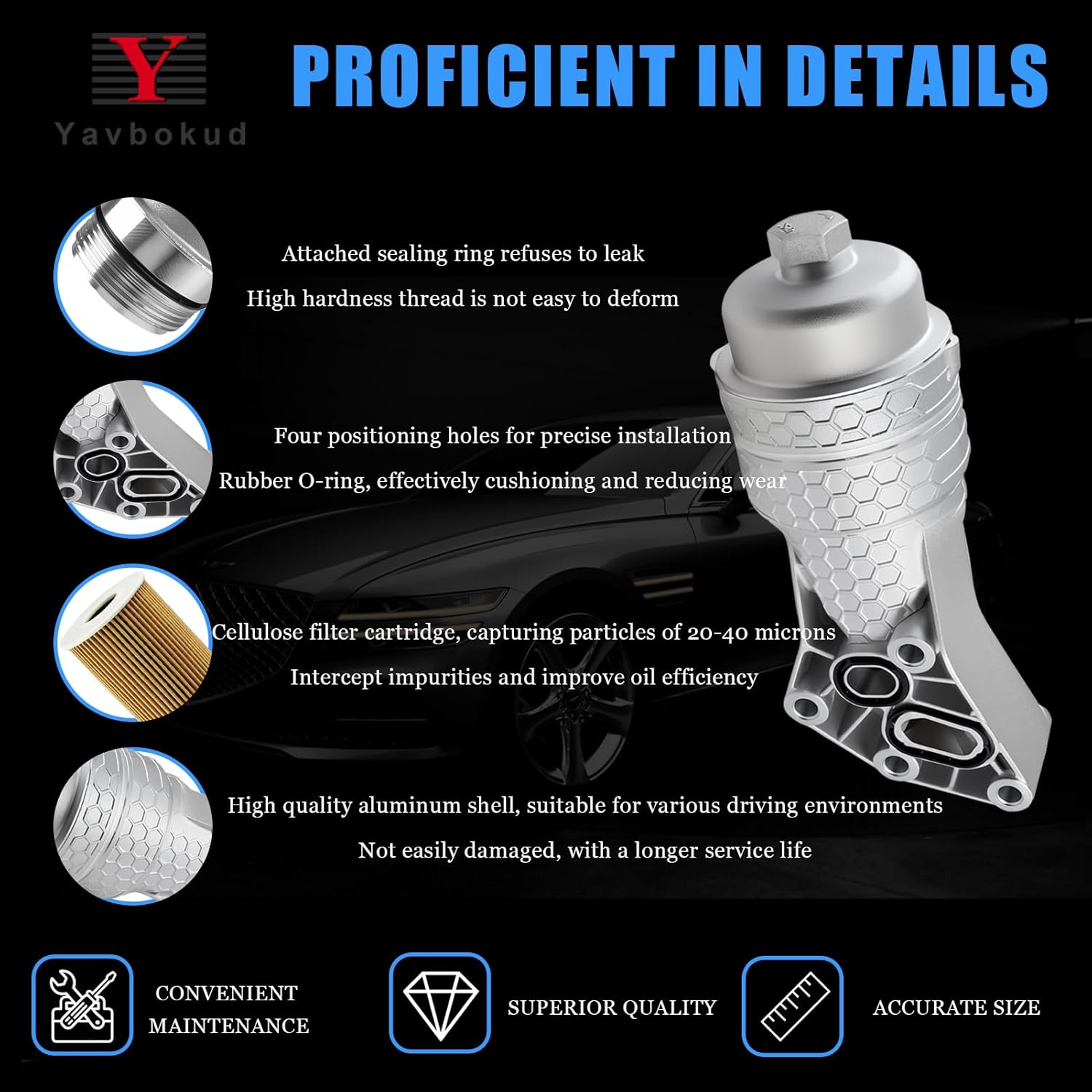 2026 Upgrade Aluminum 26300-3LAA0 Oil Filter Housing Compatible with Hyundai Palisade 2020-25,Genesis 2016,Genesis G80 2017-20,for Kia Sorento 2019-20,Cadenza 2017-20,Sedona 2019-21,Telluride 2020-24