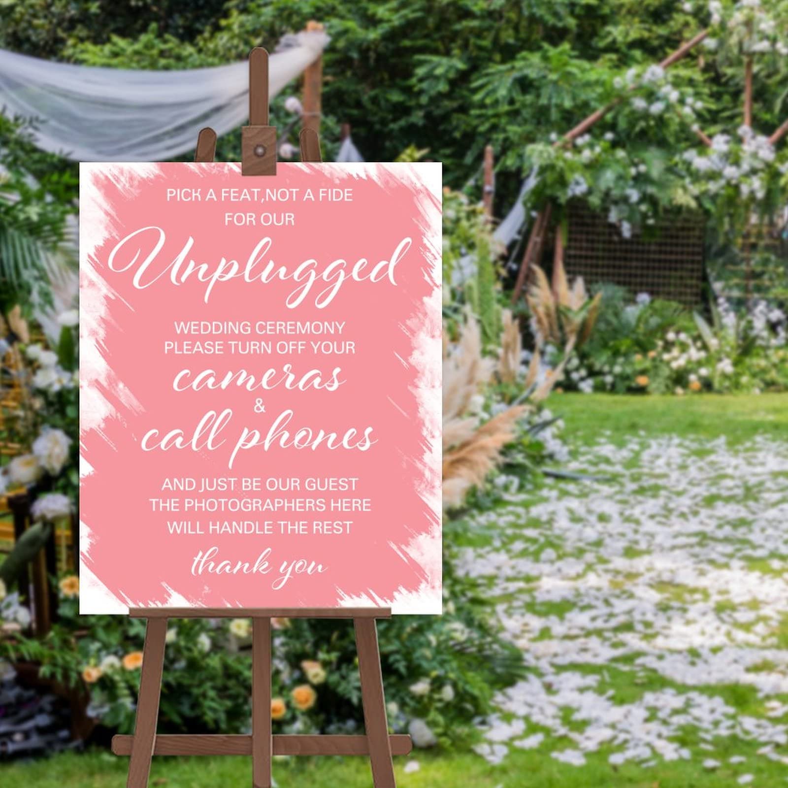 Panneau personnalisé mariage Unplugged signalétique sur mesure