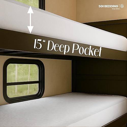 Miniatura 7 de Funda protectora de colchón impermeable para cama de camión de 42 x 80 pulgadas, estilo ajustado, tela de rizo súper suave, color blanco, se adapta