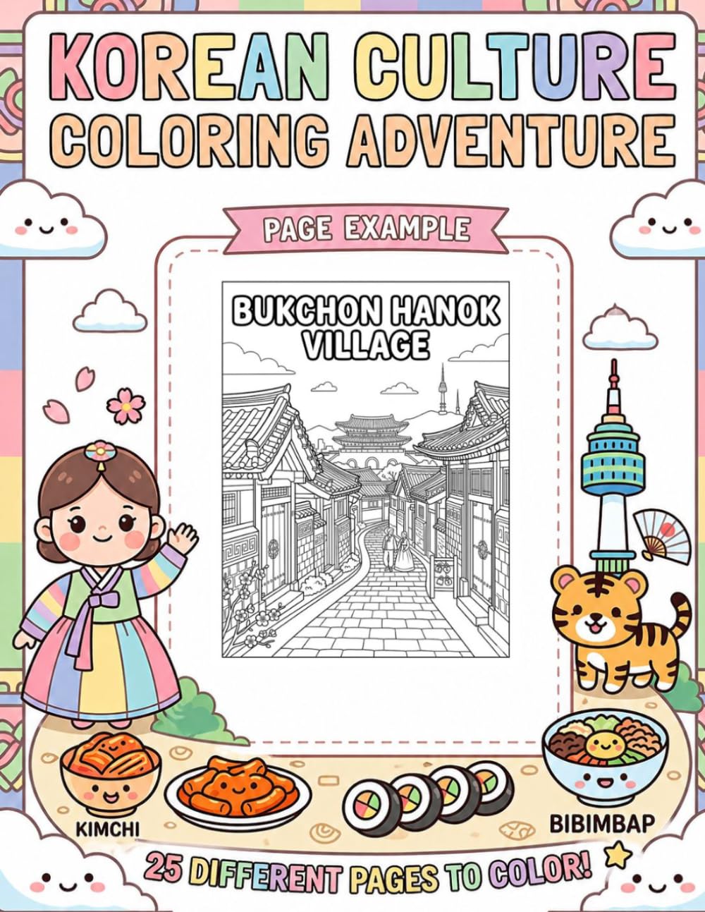 KOREAN COLORING BOOK: Explore the Magic of Korean Culture Through Coloring