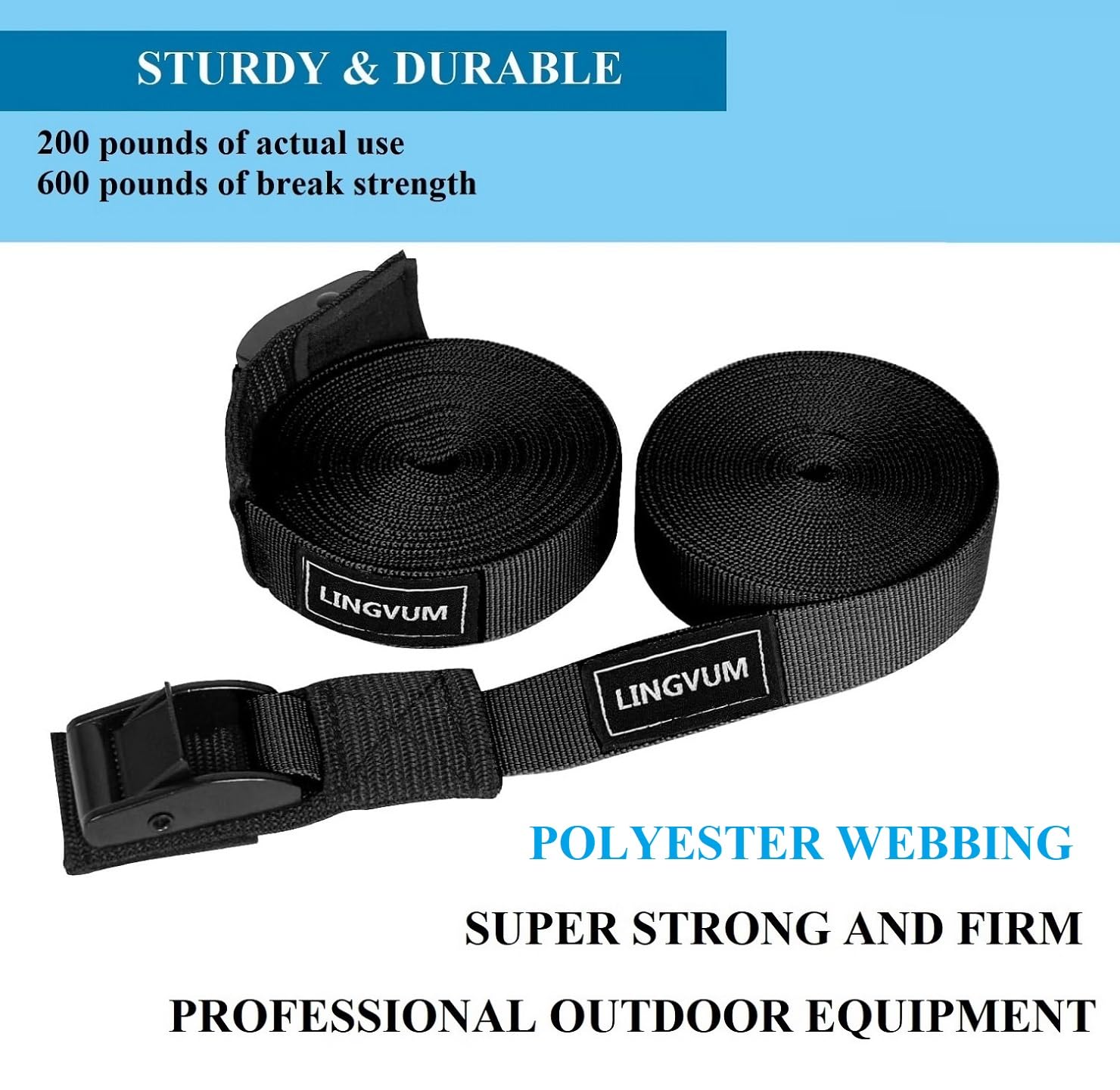 Snapklik.com : LINGVUM Roof Rack Strap Cargo Tie Down Straps For ...