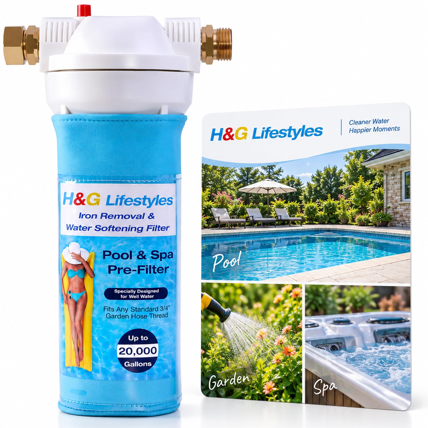 H&amp;G lifestyles Iron Filter for Garden Hose, Hose Filter for Filling Pool
