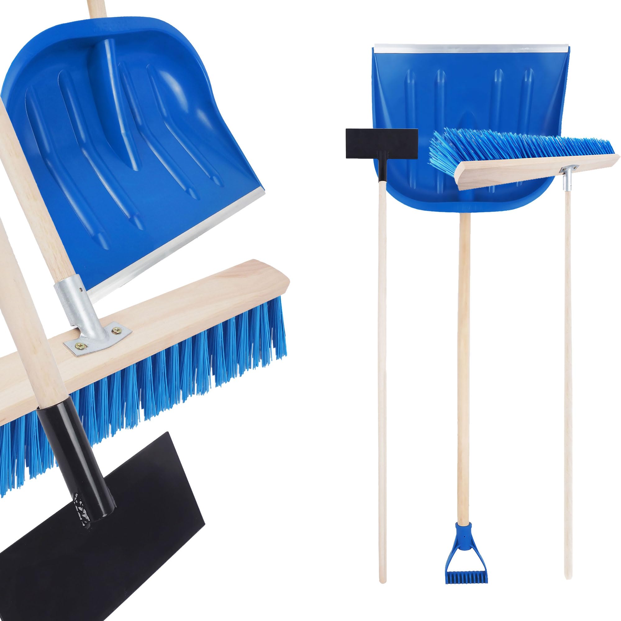 Kit de déneigement pour un nettoyage efficace dans les entrepôts et sur les routes - Avec pelle à neige, pousse-glace et balai - 50 cm - Élimination de la neige et de la glace
