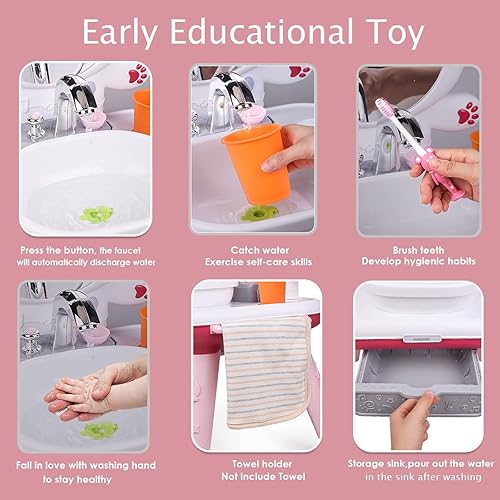 Miniatura 6 de Juego de juguetes 3 en 1 para maquillaje con espejo musical y luz para niños de 3 años