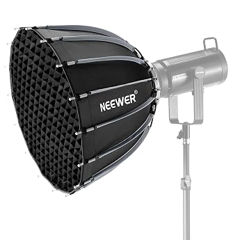 NEEWER 55cm Parabolic Softbox with Bowens Mount, Quick Setup, Quick Folding, Includes Diffuser/Grid/Bag, Compatible with CB60, CB200B, MS60, MS150B, Q4 Video Continuous Lighting, Compatible with Godox